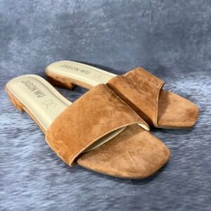 Jason Wu Suede Leather Slide Sandals Womens 10 Cognac Minimalist Quiet Luxury